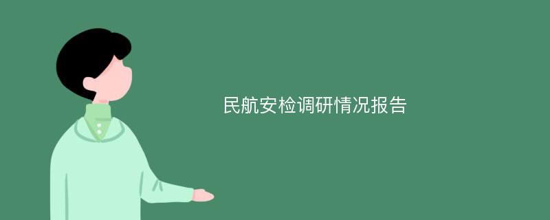 民航安检调研情况报告