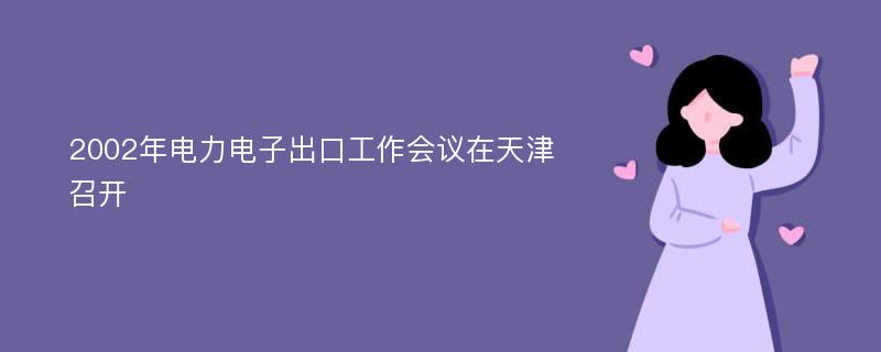 2002年电力电子出口工作会议在天津召开