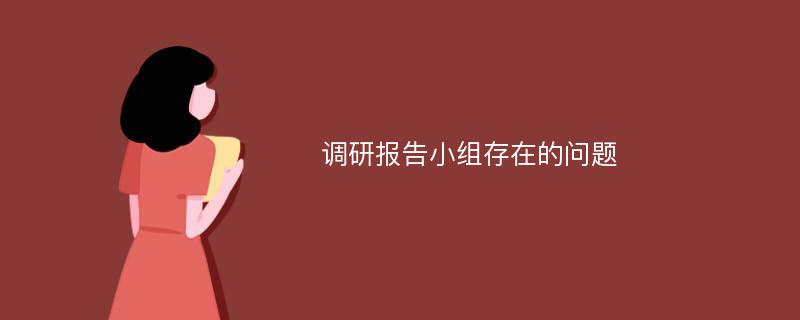 调研报告小组存在的问题