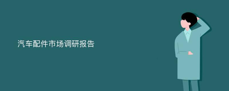 汽车配件市场调研报告