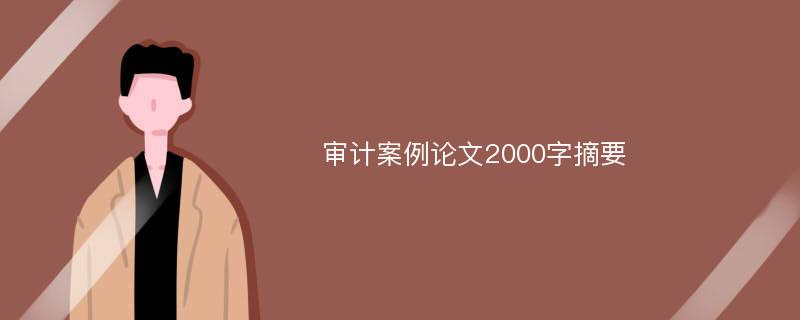 审计案例论文2000字摘要