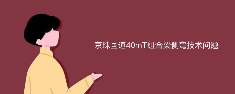 京珠国道40mT组合梁侧弯技术问题