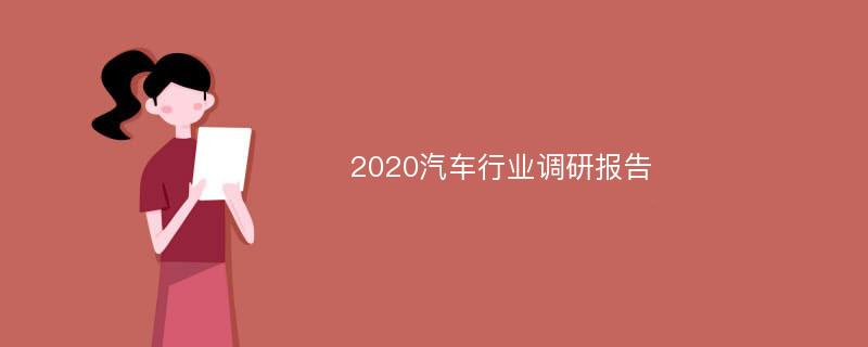 2020汽车行业调研报告