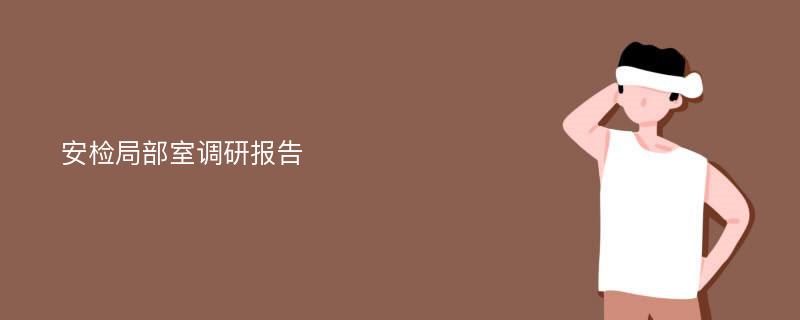 安检局部室调研报告