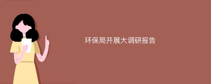 环保局开展大调研报告