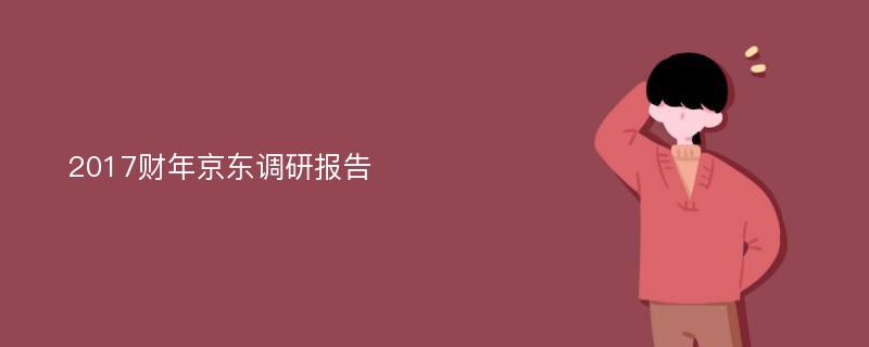 2017财年京东调研报告