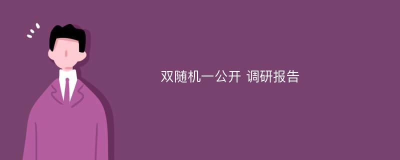 双随机一公开 调研报告