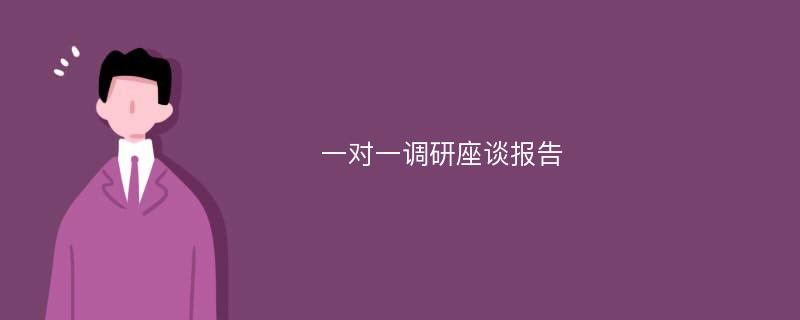 一对一调研座谈报告