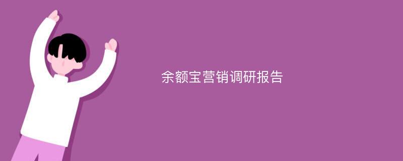 余额宝营销调研报告