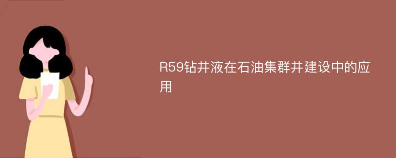 R59钻井液在石油集群井建设中的应用