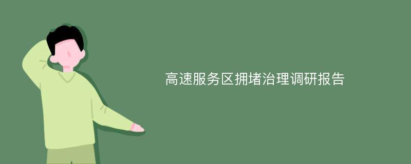 高速服务区拥堵治理调研报告