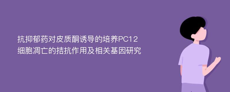 抗抑郁药对皮质酮诱导的培养PC12细胞凋亡的拮抗作用及相关基因研究